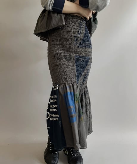 【RE;CIRCLE】RE Eco-Friendly Bag Shirring Skirt Gray / 230828-025