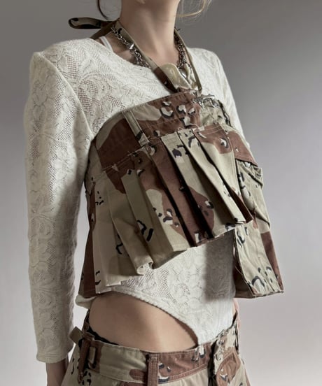 【3月中旬頃発送 / RE;CIRCLE】 RE  Military Camouflage Wrap Skirt / 260226-015