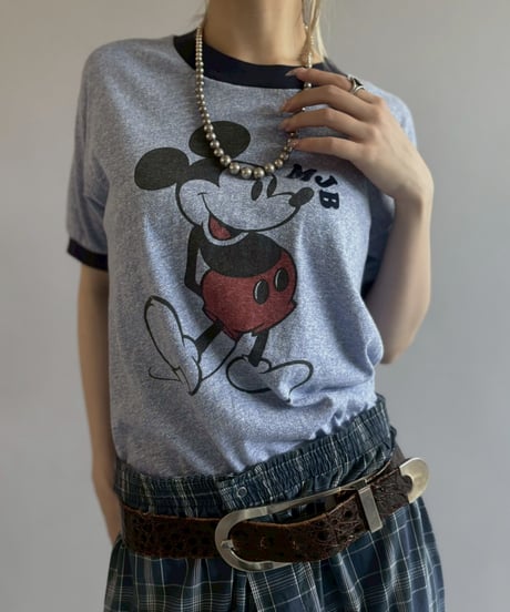 【USED】 Made in USA Mickey Mouse Ringer T-Shirt / 260523-010