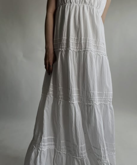 【USED】 White Cotton Camisole One-Piece / 220423-010