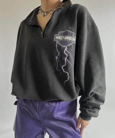 【USED】 Made in USA Harley-Davidson Half Zip Top /250125-009