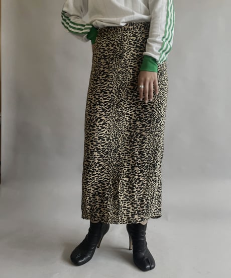 【USED】  Poly Leopard Long Skirt / 2300513-007