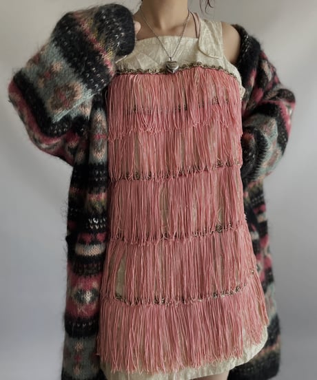 【USED】 Lame Fringe Camisole Top / 231112-014