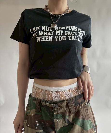 【USED】 RESIZED 00s FRUIT OF THE LOOM message T-Shirt / 250830-015