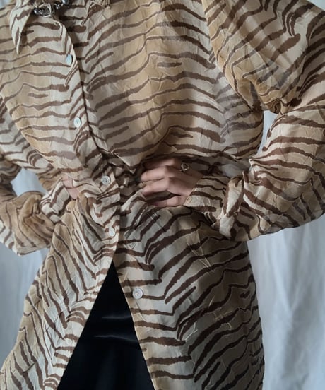 【USED】 Zebra Patterned See-through Top/210714-022