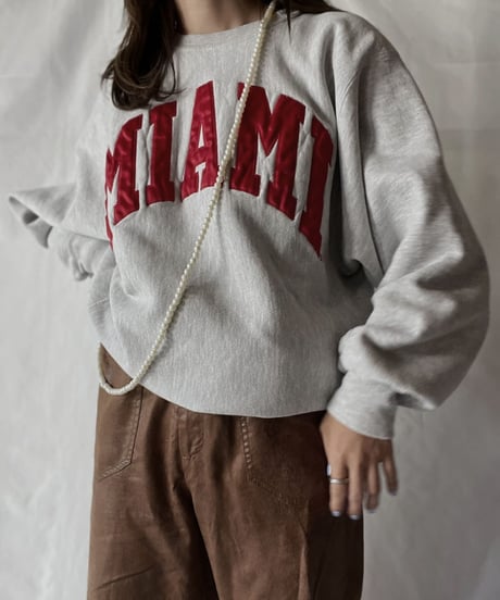 【USED】   90's USA Champion Reverse Weave Sweat MIAMI/211007-029