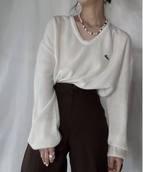 【USED】   LACOSTE Knit Top③/211126-009