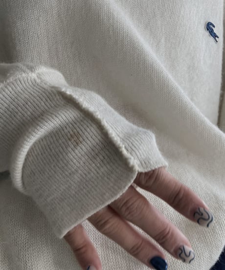 【USED】 Lacoste Acrylic Knit Top White / 230114-024