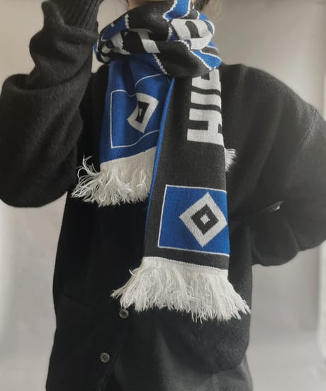【USED】 Knit Soccer Muffler Blue × Black / 230206-012