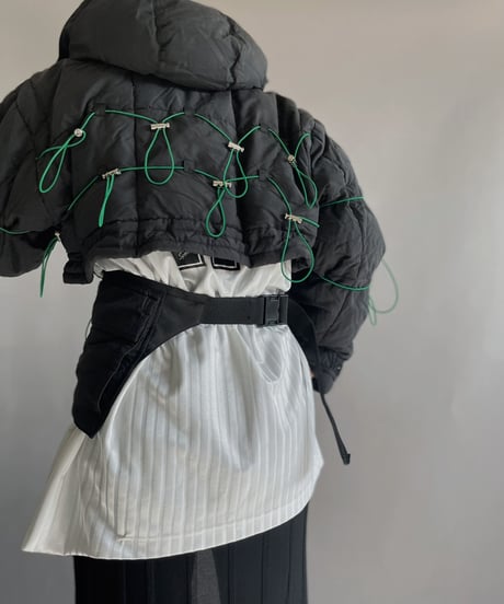 【RE;CIRCLE】 RE Draw Code Short Down Black×Green + Sacoche / 221215-008