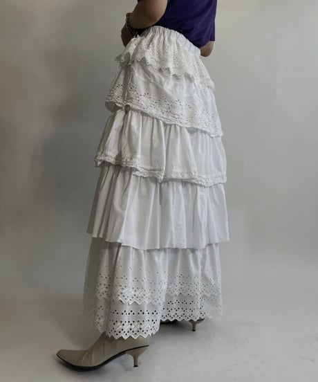 【RE;CIRCLE】 RE Tiered skirt / 220716-013