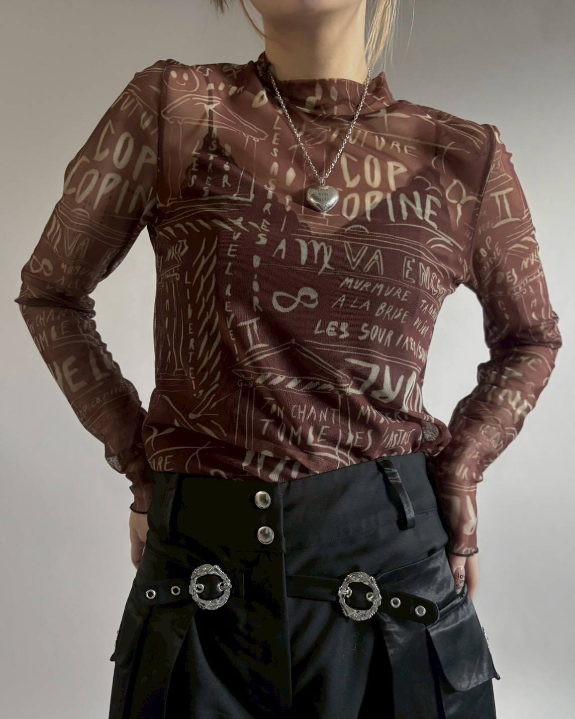 USED】 Dead Stock Cop.Copine Design Sheer Top /
