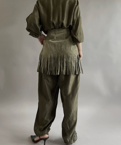 【USED 】Suede Fringe Mini Skirt/ 240511-024