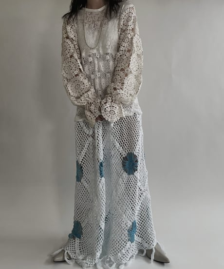 【RE;CIRCLE】 RE Crochet Lace Patchwork One-piece / 220526-006
