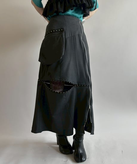 【RE;CIRCLE】 RE Suit Asymmetry Long Skirt/ 250717-014