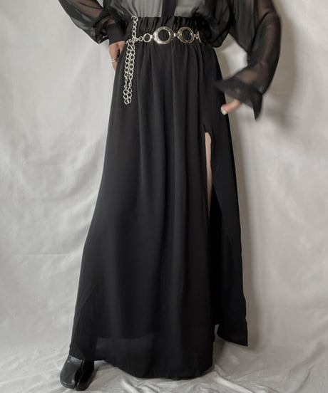 【USED】 Poly Long Skirt/210926-007