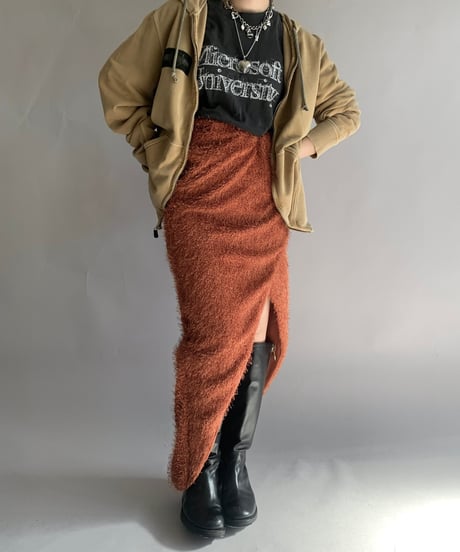 【USED】 Dead Stock COU COO Pile Long Skirt / 241124-011