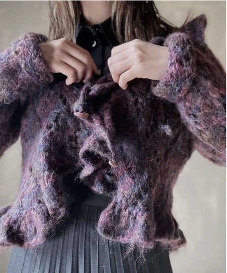 【USED】　Crochet Knit Cardigan/ 220220-040