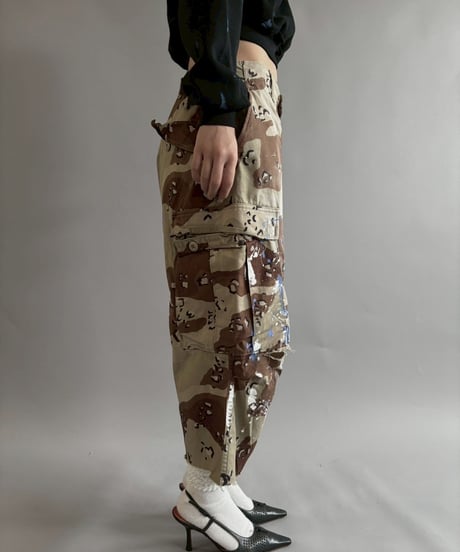 【USED】 Military Camouflage Cut Off Paint Pants /250925-003