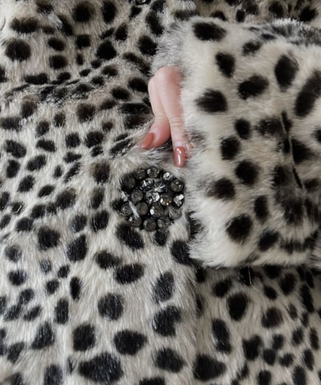 【USED】     Leopard Patterned Fur Coat/211202-023