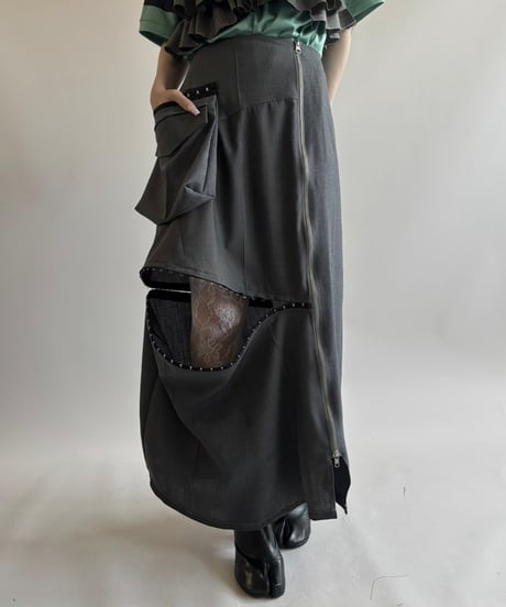 【RE;CIRCLE】 RE Suit Asymmetry Long Skirt/ 250717-003