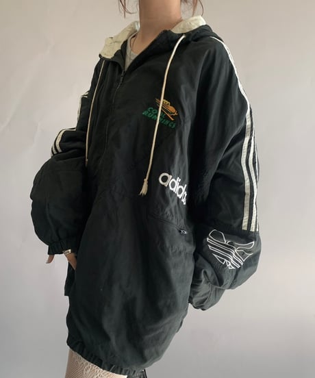 【USED】  Made in USA 80's adidas Hooded Nylon Jacket/241116-012