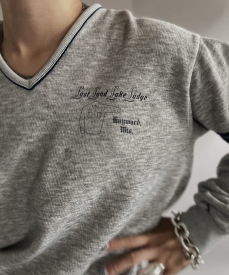 【USED】 Made in USA V-Neck Sweat Top/ 231014-016