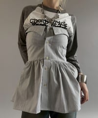 【RE;CIRCLE】  RE Stripe Shirt Mini One-Piece / 260611-011