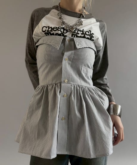 【RE;CIRCLE】  RE Stripe Shirt Mini One-Piece / 260611-011