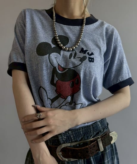 【USED】 Made in USA Mickey Mouse Ringer T-Shirt / 260523-010