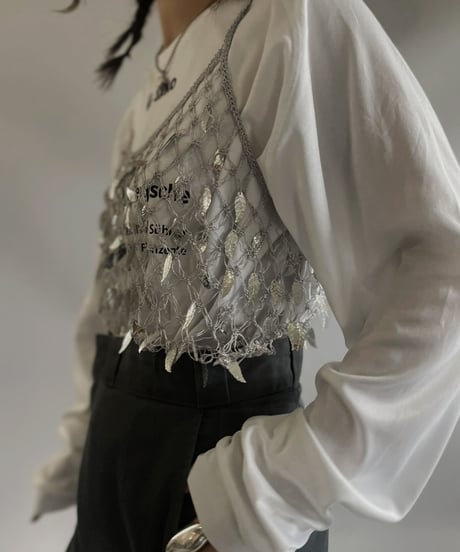 【USED】  Father Patterned Mesh Top / 230902-001