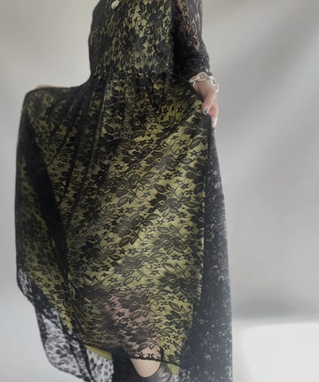 【USED】 Lace Sheer Long One-Piece/ 2301125-028