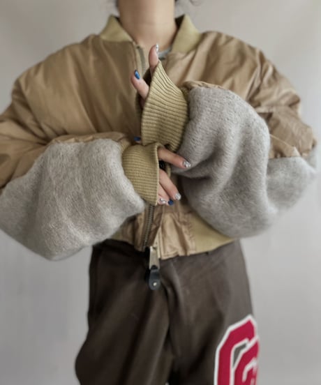 【RE;CIRCLE】 RE Short MA-1 Mohair Jacket Beige / 230112-022