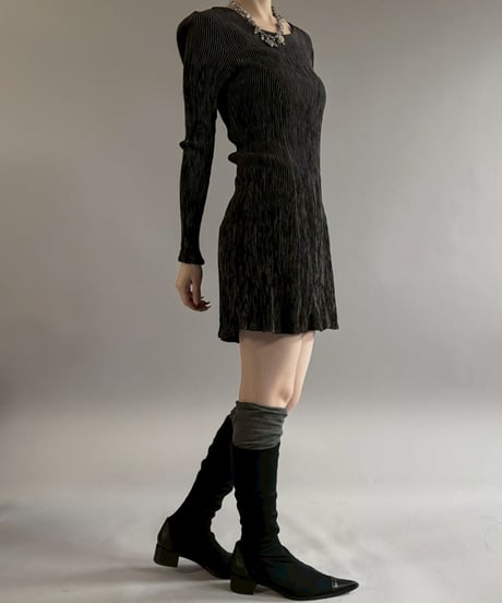 【USED】 Made in ITALY Pleated Design Mini One-Piece /260221-015