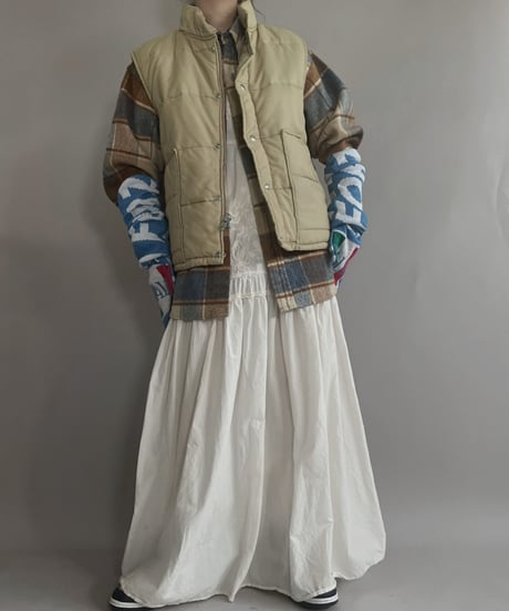 【USED】 Nylon Down Vest Beige / 221224-020