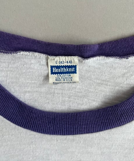 【USED】 Made in USA 80's Health Knit Ringer T-Shirt  /240629-029