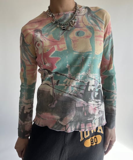 【USED】 Pattern Second Skin Top /250201-015