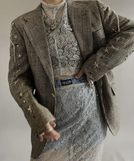 【USED】BRYAN and JOHNNY Lace Patterned Lame Set Up /240421-016