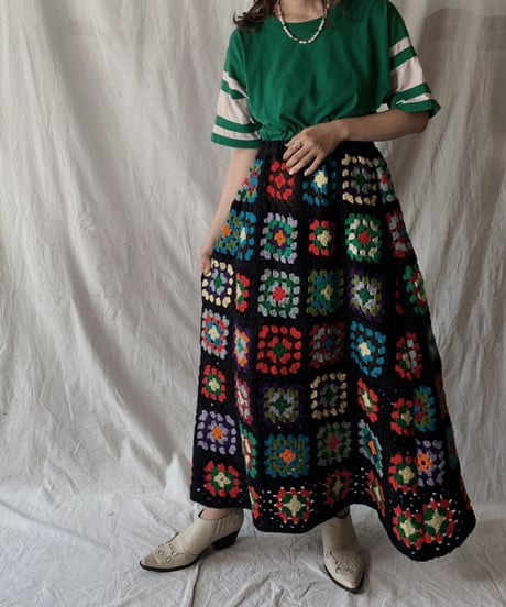 【RE;CIRCLE】 RE Granny Knit Long Skirt③/210421-015