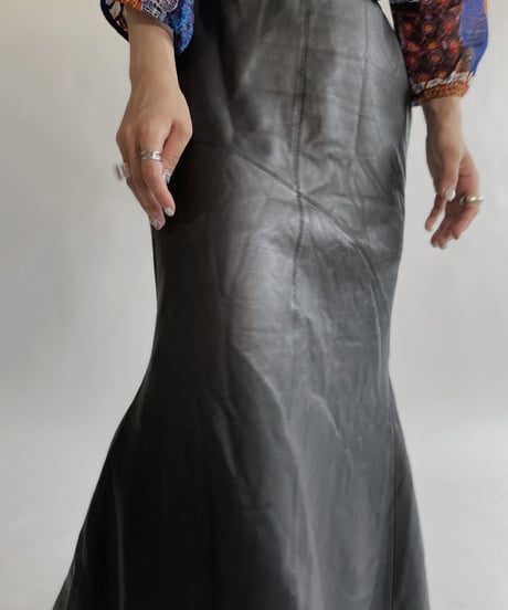 【USED】 Leather Mermaid Long Skirt / 220528-023