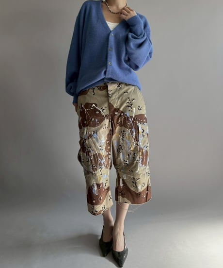 【USED】 Military Camouflage Painted Cut off Shorts / 251108-017