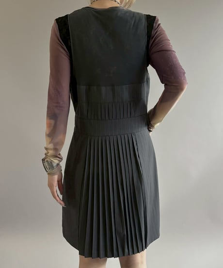 【USED】 Stripe Pattern Pleats Design N/S One-Piece / 260502-012