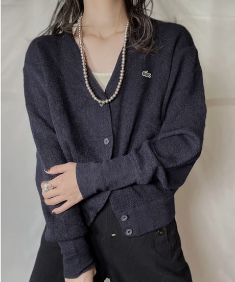 【USED】 LACOSTE Acrylic Knit Cardigan  ⑬ / 220111-028