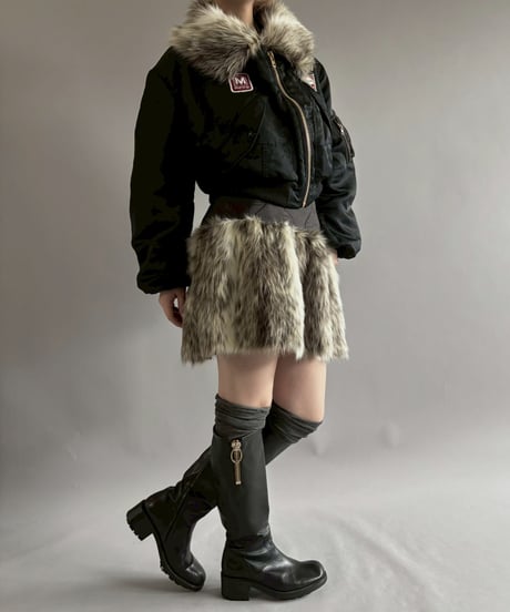 【RE;CIRCLE】  RE MA-1 Patched Fur Collar Short Jacket Black/ 251120-004
