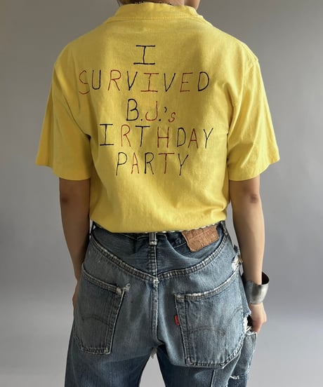 【USED】 Made in USA Anvil Hand Print T-Shirt /240824-007