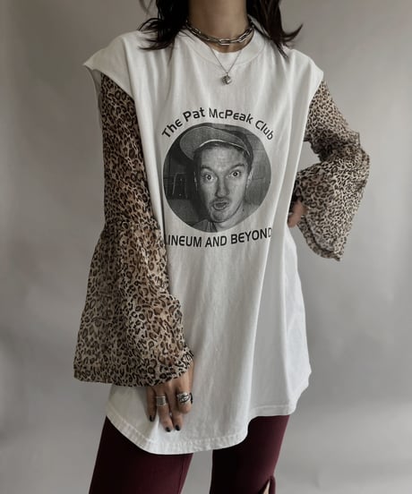 【USED】 Leopard Flare Sleeve Sheer Top / 230617-022