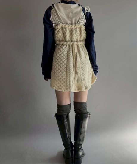 【RE;CIRCLE】 RE Aran Side Slit Camisole Mini One-Piece / Ivory  / 251030-013