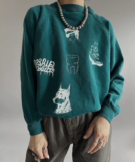 【Mashup Products】 Silk Screen Hanes L/S Sweat top /  240217-020