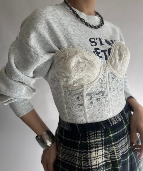 【USED】 Lace Patterned Corset Top/241130-017