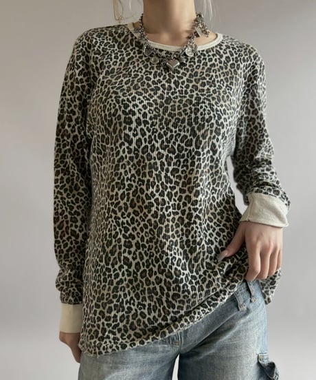 【USED】 FRUIT OF THE LOOM Leopard Pattern Thermal / 260509-013